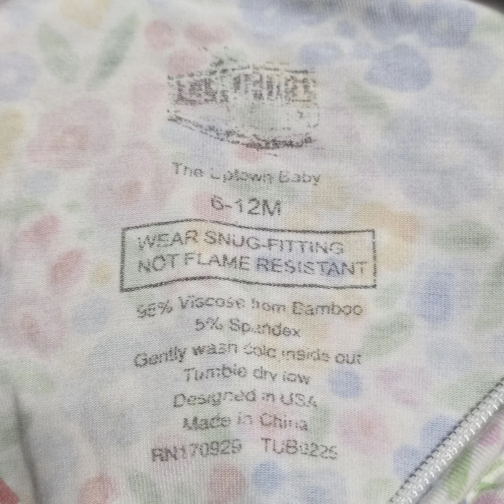 The Uptown Baby Bamboo Colorful Floral Print Pajamas 6-12 Months
